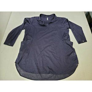 GapBody OverSized Navy Blue Long Sleeve VNeck Tunic Pullover Shirt Size XL